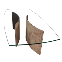 Pamono Casadecor Dining Table in Limestone and Raw Iron by Joaquín Moll for Meddel Spain><noscript><img width=