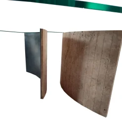 Pamono Casadecor Dining Table in Limestone and Raw Iron by Joaquín Moll for Meddel Spain><noscript><img width=