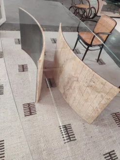 Pamono Casadecor Dining Table in Limestone and Raw Iron by Joaquín Moll for Meddel Spain><noscript><img width=