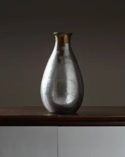 Pamono Cast Aluminum Vase from Philippe Jean, 1970s><noscript><img width=