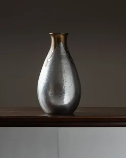 Pamono Cast Aluminum Vase from Philippe Jean, 1970s><noscript><img width=