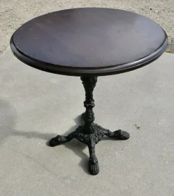 Pamono Cast Iron and Oak Pub Table Garden Table, 1950s> Garden Tables