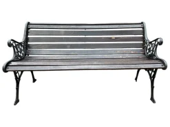 Pamono Cast Iron and Wood Bench, 1960> Benches