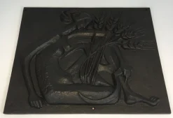 Pamono Cast Iron Fireback, 1950s> Fireplaces And Mantels