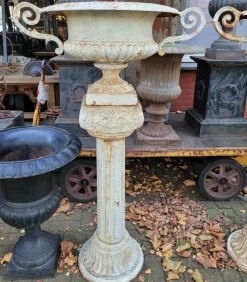 Best Pamono Cast Iron Flower Pot with Ears on Roman Column Vase Planter, Set of 2