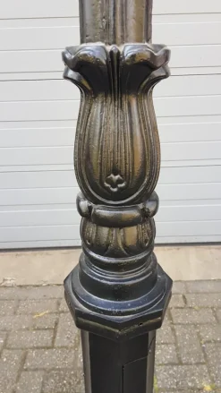 Outlet Pamono Cast Iron Lamp Post Doetinchem with Round Copper Lantern