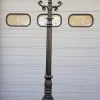 Pamono Cast Iron Lamp Post Doetinchem with Copper Square Lantern> Garden Lighting