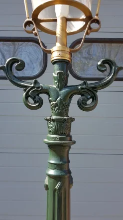 Pamono Cast Iron Lamp Post Rotterdammer with Square Copper Lantern><noscript><img width=