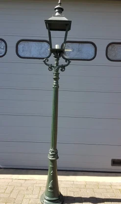 Clearance Pamono Cast Iron Lamp Post Rotterdammer with Square Cast Iron Lantern
