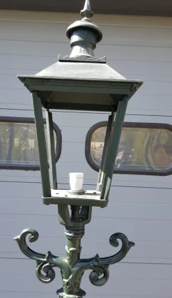 Clearance Pamono Cast Iron Lamp Post Rotterdammer with Square Cast Iron Lantern