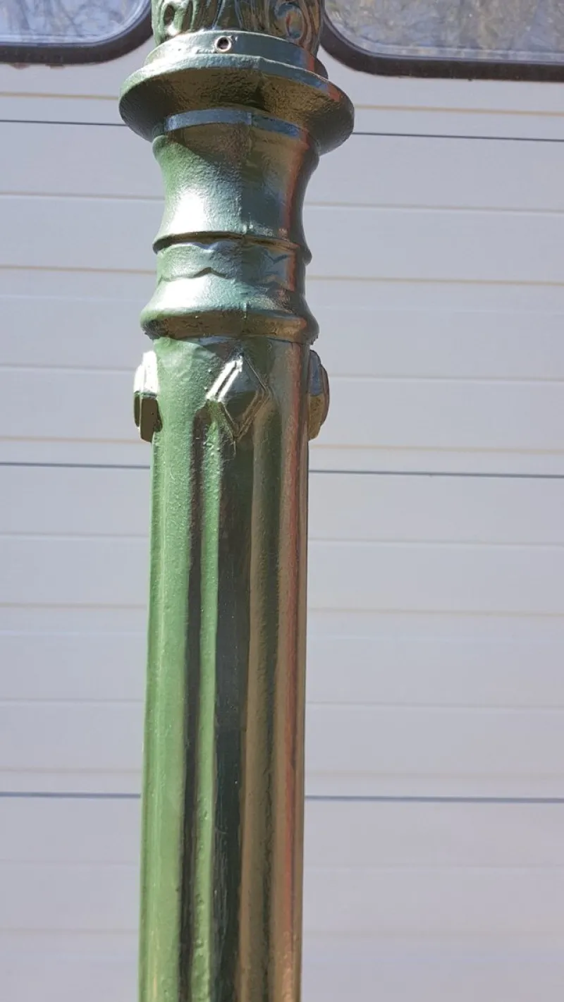 New Pamono Cast Iron Lamp Post Rotterdammer with Round Copper Lantern