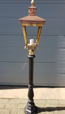 Best Pamono Cast Iron Lamp Post with Copper Square Lantern