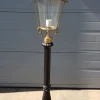 Pamono Cast Iron Lamp Post with Copper Round Lantern