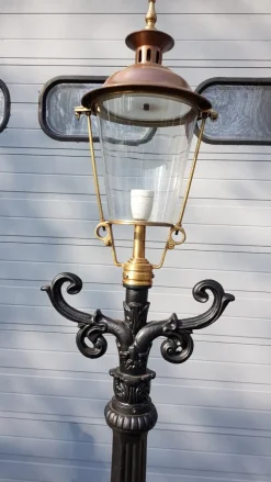 Sale Pamono Cast Iron Lamp Post with Round Copper Lantern