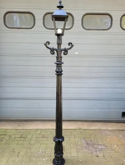 Pamono Cast Iron Lamp with Square Cast Iron Lantern> Garden Lighting