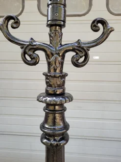 Pamono Cast Iron Lamp with Square Cast Iron Lantern><noscript><img width=