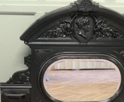 Pamono Cast Iron Overmantel Mirror, 19th Century><noscript><img width=