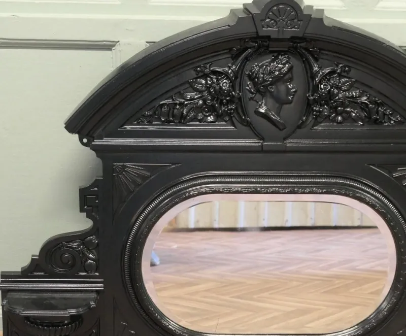 Pamono Cast Iron Overmantel Mirror, 19th Century> Mirrors