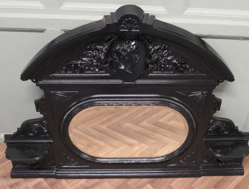 Pamono Cast Iron Overmantel Mirror, 19th Century> Mirrors