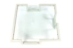 Best Pamono Castile Coffee Table in Sandstone with Inset Glass by Joaquín Moll for Meddel
