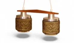 Online Pamono Ceiling Lamp with Amber Glass Shades, 1960s