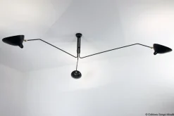 New Pamono Ceiling Lamp with Three Rotating Arms by Serge Mouille