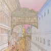 Best Pamono Celestial Venice: The Bridge of Sighs Poster by Moebius (Jean Giraud), 1980s