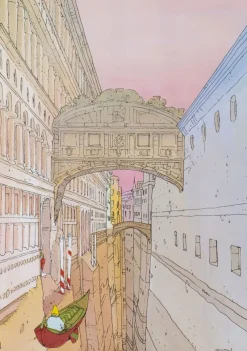 Best Pamono Celestial Venice: The Bridge of Sighs Poster by Moebius (Jean Giraud), 1980s