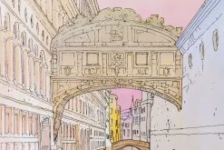 Best Pamono Celestial Venice: The Bridge of Sighs Poster by Moebius (Jean Giraud), 1980s