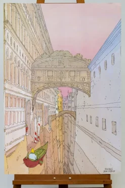 Best Pamono Celestial Venice: The Bridge of Sighs Poster by Moebius (Jean Giraud), 1980s