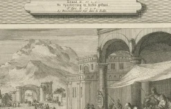 Pamono Census of Bethlehem and Christs Nativity Mortier Engraving, 1700s, Paper><noscript><img width=