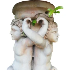 Clearance Pamono Centerpiece Fountain with an Octagonal Basin in Rosso Verona Marble