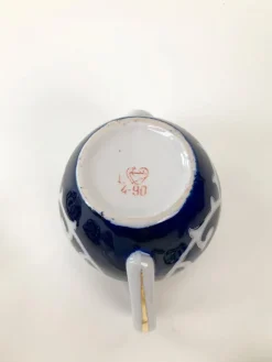 Sale Pamono Central Asian Hand-Painted Porcelain Tea Set in Cobalt Blue & Gold, 1960s, Set of 8