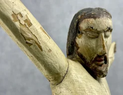 Sale Pamono Central European Artist, Large Polychrome Carved Corpus Christi Crucifix, 15th Century, Linden Wood