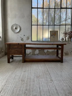 New Pamono Central Island Workbench in Oak, 1950s