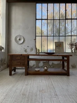 New Pamono Central Island Workbench in Oak, 1950s