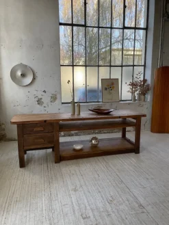 New Pamono Central Island Workbench in Oak, 1950s