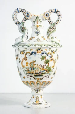 Hot Pamono Ceramic Amphora Vase from Moustiers, France