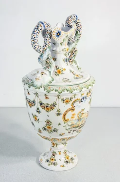 Hot Pamono Ceramic Amphora Vase from Moustiers, France