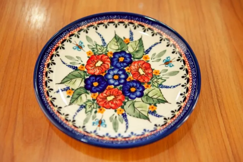 Pamono Ceramic Dessert Plate by Ceramika Boleslawiec, Set of 4> Decorative Plates