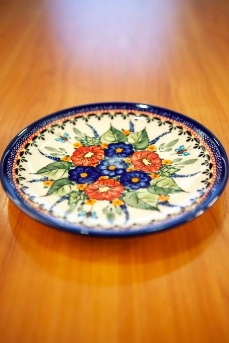 Pamono Ceramic Dessert Plate by Ceramika Boleslawiec, Set of 4> Decorative Plates