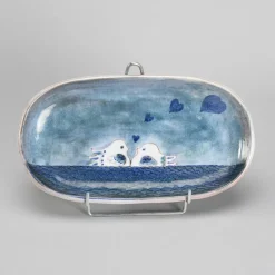Pamono Ceramic Dish by Robert and Jean Cloutier, 1960s><noscript><img width=