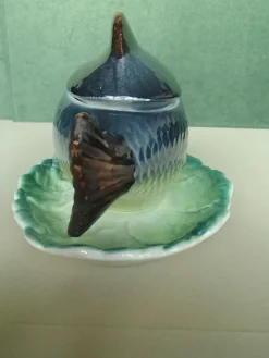 Pamono Ceramic Fish Serving Set, 1960s, Set of 9><noscript><img width=