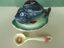 Pamono Ceramic Fish Serving Set, 1960s, Set of 9><noscript><img width=