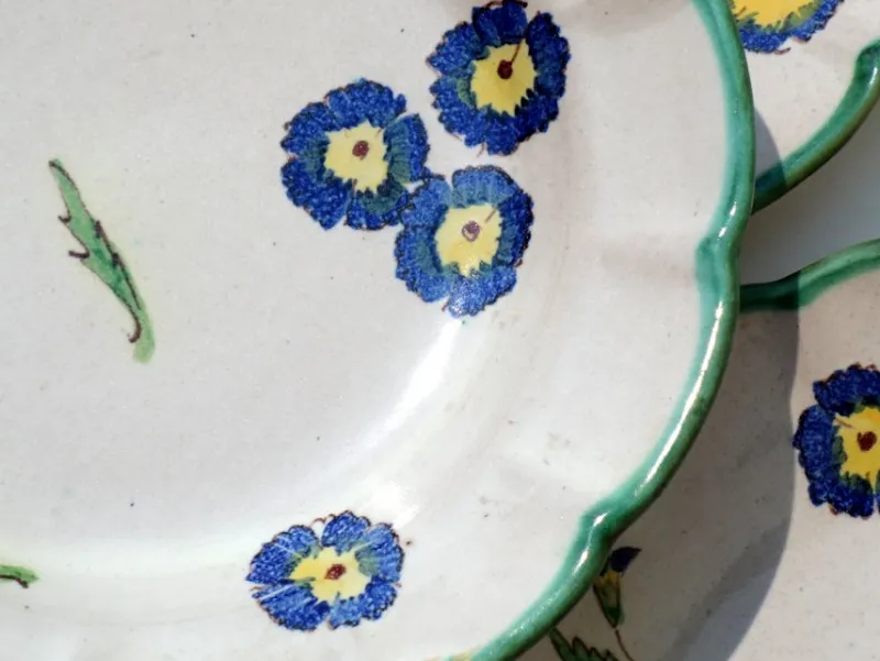 New Pamono Ceramic Flower Plates from CAS Vietri, Italy, 1960s, Set of 5