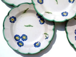 New Pamono Ceramic Flower Plates from CAS Vietri, Italy, 1960s, Set of 5