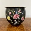 Pamono Ceramic Jardiniere with Flower Decor, 1920s> Planters And Jardiniere