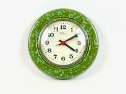 Pamono Ceramic Kitchen Wall Clock from Weimar, 1960s> Clocks