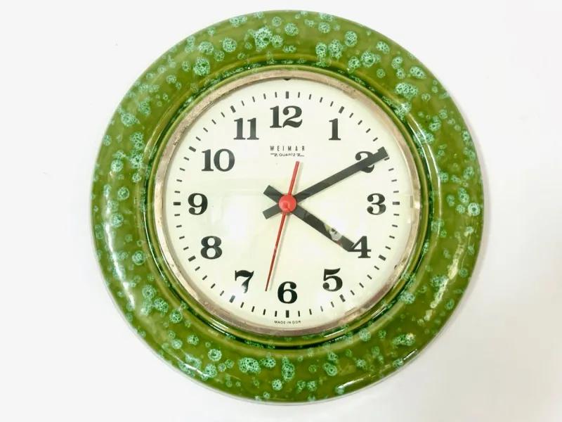 Pamono Ceramic Kitchen Wall Clock from Weimar, 1960s> Clocks