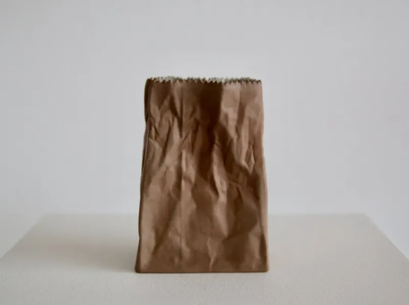 Pamono Ceramic Paper Bag Vase by Tapio Wirkkala for Rosenthal, 1977> Vases